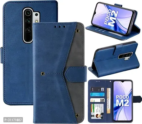 Flip Cover Compatible for Mi Redmi 9 Prime Flip Cover Redmi 9 Prime Back cover POCO M2 Flip Cover Redmi 9 Prime mobile back cover Xiaomi Redmi 9 Prime Flip Cover Executive Blue, Magnetic Closure-thumb4