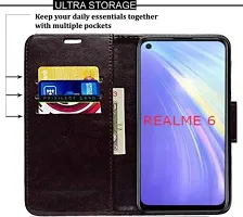 Gladly Flip Cover Compatible for Realme 6 Back Cover Soft Silicon Tpu Flip Cover Brown-thumb4