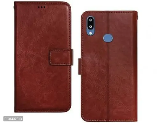 Flip Cover Compatible for Samsung Galaxy A10s Flip Cover Samsung Galaxy M01s Brown-thumb0