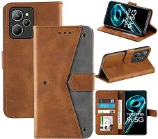 Stylish Flip Cover Compatible for Realme 9i 5G Cover Executive Brown, Magnetic Closure-thumb3