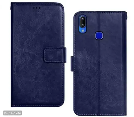 Rahishi Flip Cover Compatible for Vivo Y91 Back Cover Soft TPU Silicone Blue-thumb0