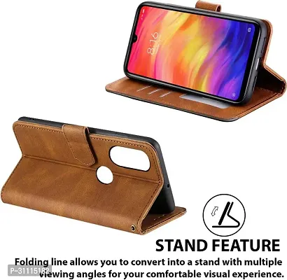 Flip Cover Compatible for Mi Redmi Note 7s Flip Cover Redmi note 7s Back cover Redmi Note 7 pro Flip Cover Redmi note 7s mobile back cover Xiaomi Redmi Note 7s Flip Cover Executive Brown, Magnetic Closure-thumb3