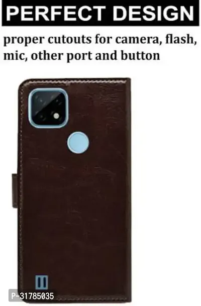 Flip Cover Compatible for Realme C21Y Brown-thumb2