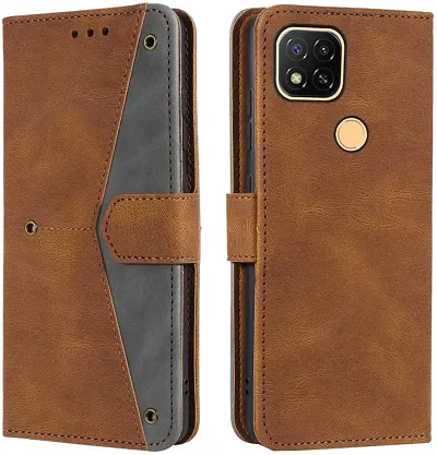 Flip Cover Compatible for Mi Redmi 9 Back Cover Redmi 9C Flip Cover Poco C31 Pro Flip Cover Redmi 9 Activ Flip Cover Redmi 9C Back cover Poco C31 Pro Back Cover Redmi 9 Activ Back Cover Executive Brown, Magnetic Closure