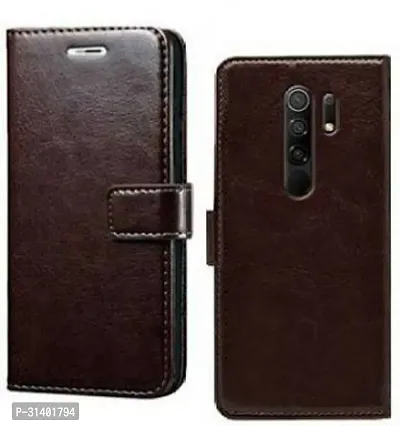 Flip Cover Compatible for Mi Redmi Note 8 Pro Flip Cover Stylish Girls Cover Boys Designer Cover Brown-thumb0