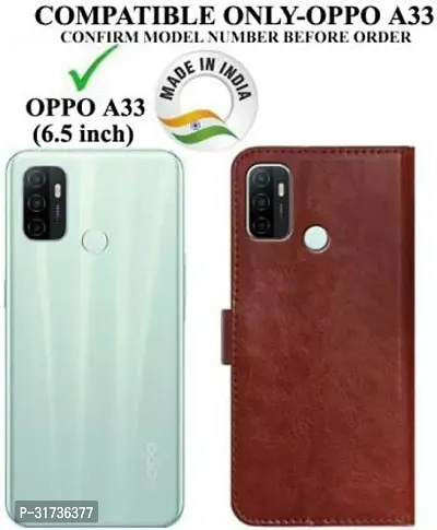 Gladly Flip Cover Compatible for  Oppo A33 Flip Cover Oppo A33 2020 Brown-thumb2