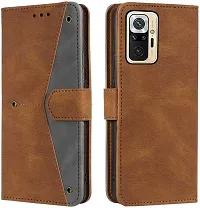 Flip Cover Compatible for Mi Redmi Note 10 Pro Flip Cover Redmi Note 10 Pro Back cover Mi Redmi Note 10 Pro Max Flip Cover Redmi Note 10 Pro mobile back cover Xiaomi Redmi Note 10 Pro Flip Cover Executive Brown, Magnetic Closure-thumb3