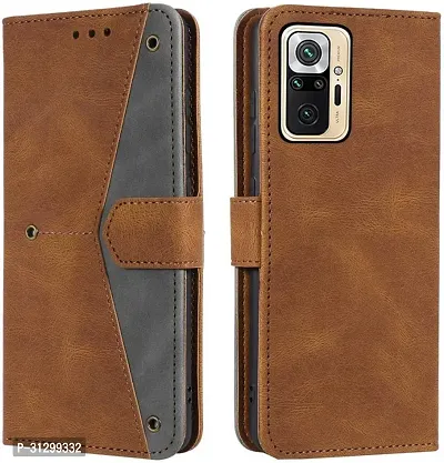 Flip Cover Compatible for Mi Redmi Note 10 Pro Flip Cover Redmi Note 10 Pro Back cover Mi Redmi Note 10 Pro Max Flip Cover Redmi Note 10 Pro mobile back cover Xiaomi Redmi Note 10 Pro Flip Cover Executive Brown, Magnetic Closure-thumb4