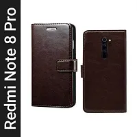 Flip Cover Compatible for Mi Redmi Note 8 Pro Flip Cover Stylish Girls Cover Boys Designer Cover Brown-thumb4