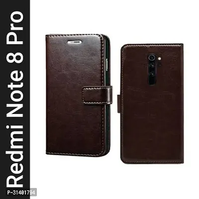 Flip Cover Compatible for Mi Redmi Note 8 Pro Flip Cover Stylish Girls Cover Boys Designer Cover Brown-thumb5