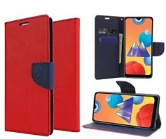 Flip Cover Compatible for Samsung Galaxy A10s Flip Cover Samsung Galaxy M01s Red-thumb1