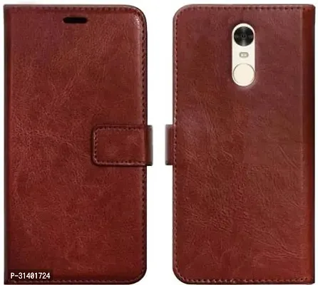 Flip Cover Compatible for Mi Redmi 5 Flip Cover Stylish Girls Cover Boys Designer Cover Brown-thumb0