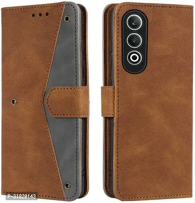 Gladly Flip Cover Compatible for OPPO K12x 5G Back Cover Soft Silicon Tpu Flip Cover Executive Brown, Magnetic Closure-thumb0