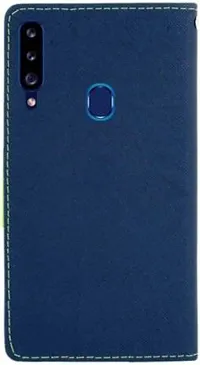 Flip Cover Compatible for Samsung Galaxy A20s Blue-thumb3