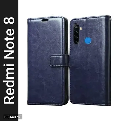 Flip Cover Compatible for Mi Redmi Note 8 Flip Cover Stylish Girls Cover Boys Designer Cover Blue-thumb0