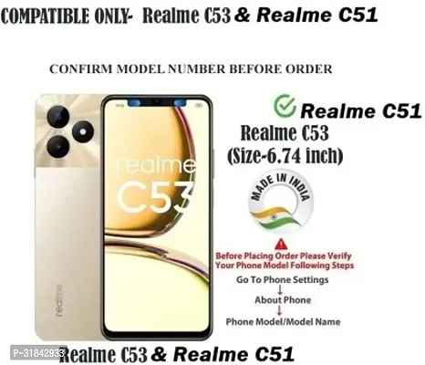 Gladly Flip Cover Compatible for Realme C51 Back Cover Soft Silicon Tpu Flip Cover Coffee Brown-thumb2