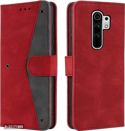 Flip Cover Compatible for Mi Redmi 9 Prime Flip Cover Redmi 9 Prime Back cover POCO M2 Flip Cover Redmi 9 Prime mobile back cover Xiaomi Redmi 9 Prime Flip Cover Executive Red, Magnetic Closure-thumb0