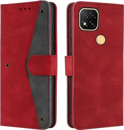 Flip Cover Compatible for Mi Redmi 9 Back Cover Redmi 9C Flip Cover Poco C31 Pro Flip Cover Redmi 9 Activ Flip Cover Redmi 9C Back cover Poco C31 Pro Back Cover Redmi 9 Activ Back Cover Executive Red, Magnetic Closure