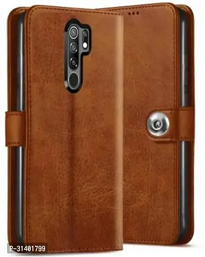 Flip Cover Compatible for Mi Redmi Note 8 Pro Flip Cover Stylish Girls Cover Boys Designer Cover Brown-thumb0