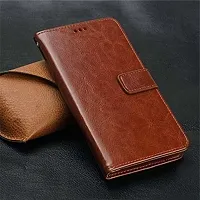 Rahishi Artificial Leather Flip Cover Compatible for Mi Redmi 8 Cherry Brown-thumb4