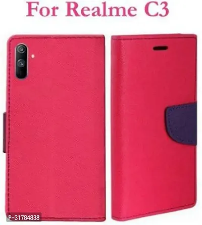 Gladly Flip Cover Compatible for Realme C3 Back Cover Soft Silicon Tpu Flip Cover Pink