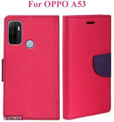 Gladly Flip Cover Compatible for  Oppo A53 Flip Cover Oppo A53 2020 Pink