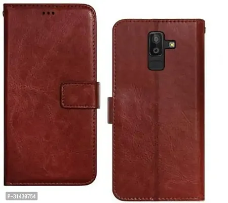 Flip Cover Compatible for Samsung Galaxy J8 Flip Cover samsung Galaxy A6 Plus Brown