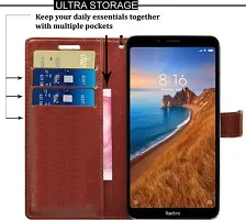 Flip Cover Compatible for Mi Redmi 7A Flip Cover Stylish Girls Cover Boys Designer Cover Brown-thumb3