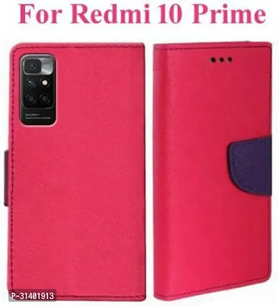 Flip Cover Compatible for Mi Redmi 10 Prime Flip Cover Stylish Girls Cover Boys Designer Cover Pink-thumb0