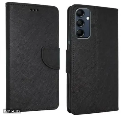 Gladly Flip Cover Compatible for Samsung Galaxy M14 5G Back Cover Soft Silicon Tpu Flip Cover Black-thumb0