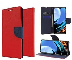 Flip Cover Compatible for Mi Redmi 9 Power Flip Cover Stylish Girls Cover Boys Designer Cover Red-thumb2