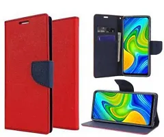 Flip Cover Compatible for Mi Redmi Note 9 Flip Cover Stylish Girls Cover Boys Designer Cover Red-thumb2