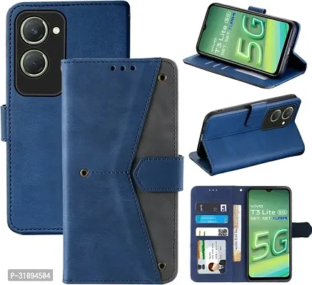 Flip Cover for i3 Vivo T3 Lite SA2 Blue Back Cover-thumb4