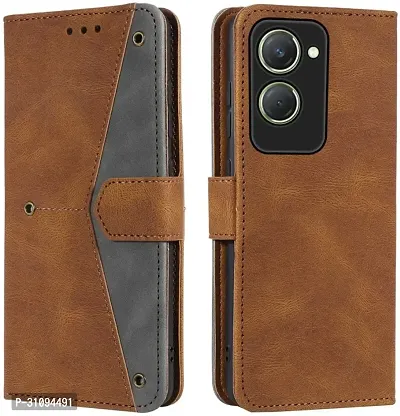 Flip Cover for i3 Vivo T3 Lite SA1 Brown Back Cover-thumb0