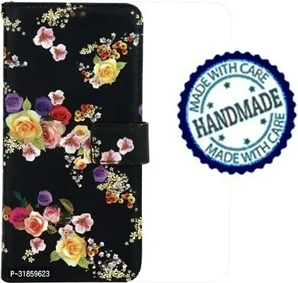 Gladly Flip Cover Compatible for Realme narzo 50A Rose Black Flip  Wallet Case Cover Back Cover Soft Silicon Tpu Flip Cover Rose Black-thumb4