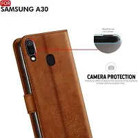 Flip Cover Compatible for Samsung Galaxy A20 Flip Cover Samsung Galaxy A30 Flip Cover Samsung Galaxy M10s Brown-thumb3