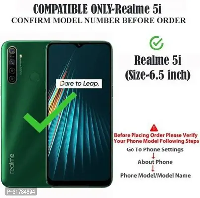 Gladly Flip Cover Compatible for Realme 5i Back Cover Soft Silicon Tpu Flip Cover Red-thumb2