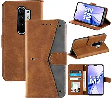 Flip Cover Compatible for Mi Redmi 9 Prime Flip Cover Redmi 9 Prime Back cover POCO M2 Flip Cover Redmi 9 Prime mobile back cover Xiaomi Redmi 9 Prime Flip Cover Executive Brown, Magnetic Closure-thumb3