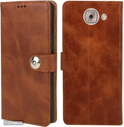 Flip Cover Compatible for Samsung Galaxy J7 Max Flip Cover Samsung Galaxy On Max  Brown