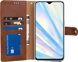 Gladly Flip Cover Compatible for Realme 5 Back Cover Soft Silicon Tpu Flip Cover Brown-thumb4