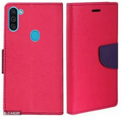 Gladly Flip Cover Compatible for Samsung Galaxy M11 Mobile Flip Cover With TPU Silicon Cover Pink