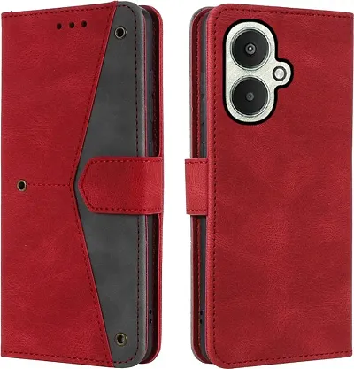 Flip Cover Compatible for Mi Redmi 13C 5G Flip Cover Redmi 13C 5G Back cover POCO M6 5G Flip Cover Redmi 13C 5G mobile back cover Xiaomi Redmi 13C 5G Flip Cover Executive Red, Magnetic Closure