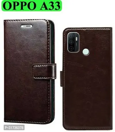 Gladly Flip Cover Compatible for  Oppo A33 Flip Cover Oppo A33 2020 Brown-thumb0