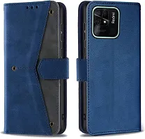 Flip Cover Compatible for Mi Redmi 10C Flip Cover Redmi 10C Back cover Redmi 10 Flip Cover Redmi 10C mobile back cover Xiaomi Redmi 10C Flip Cover Executive Blue, Magnetic Closure-thumb3