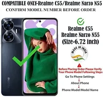 Gladly Flip Cover Compatible for Realme Narzo N55 Back Cover Soft Silicon Tpu Flip Cover Cherry Brown-thumb1