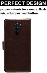 Flip Cover Compatible for Mi Redmi Note 8 Pro Flip Cover Stylish Girls Cover Boys Designer Cover Brown-thumb1