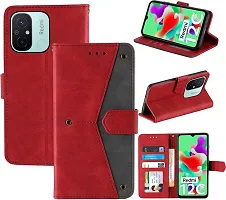 Flip Cover Compatible for Mi Redmi 11A Flip Cover Redmi 11A Back cover Redmi 12C / POCO C55 Flip Cover Redmi 11A mobile back cover Xiaomi Redmi 11A Flip Cover Executive Red, Magnetic Closure-thumb3