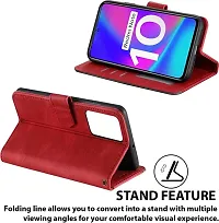 Flip Cover Compatible for Mi Redmi Note 10 Flip Cover Redmi Note 10 Back cover Mi Redmi Note 10s Flip Cover Redmi Note 10 mobile back cover Xiaomi Redmi Note 10 Flip Cover Executive Red, Magnetic Closure-thumb2