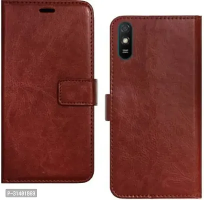 Flip Cover Compatible for Mi Redmi 9A Mobile Back Cover Mi  Redmi 9i Mobile Back Cover Mi  Redmi 9A Sport Mobile Back Cover Mi  Redmi 9i Sport Flip Cover Stylish Girls Cover Boys Designer Cover Brown