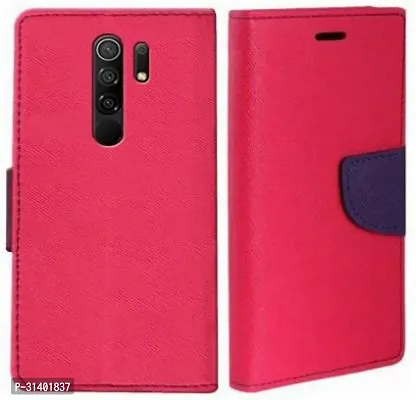 Flip Cover Compatible for Mi Redmi 9 Prime Mobile Back CoverPoco M2 Flip Cover Stylish Girls Cover Boys Designer Cover Pink-thumb0